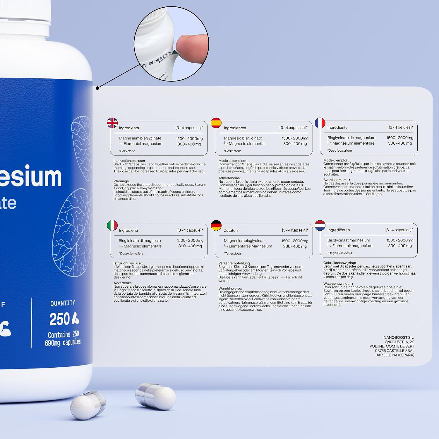 Thumbnail 6 de NUTRIBRAIN Magnesio Bisglicinato 250 cápsulas