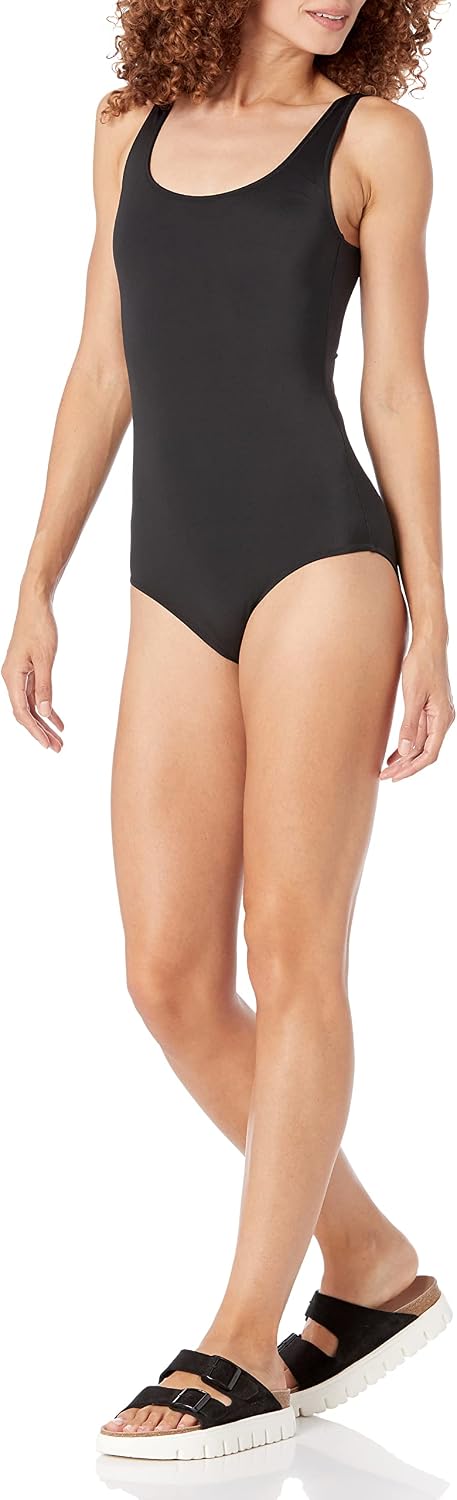 Detalle de Amazon Essentials Women's One-Piece Scoop Neck Coverage Swimsuit (Plus Size)