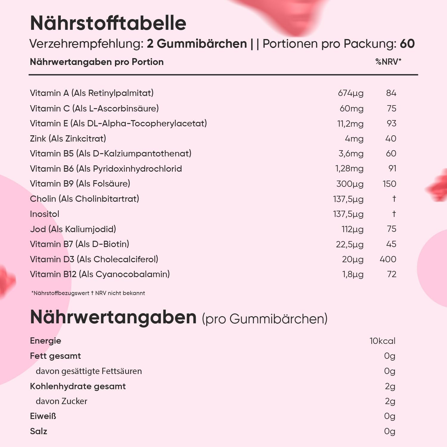 Thumbnail 2 de WeightWorld Multivitamin Gummibärchen – 120 Gummies mit 13 Zutaten (u. a. Zink, Vitamin C, D3, A, E) im Erdbeergeschmack