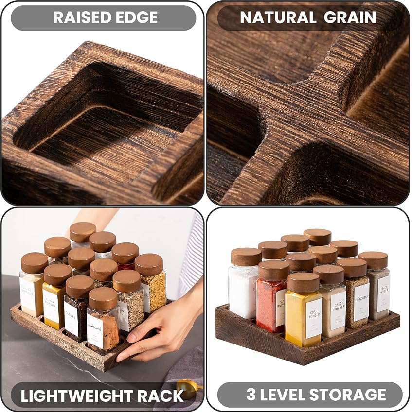 Detalle de Yangbaga 24Pcs Glass Spice Jars ⚖