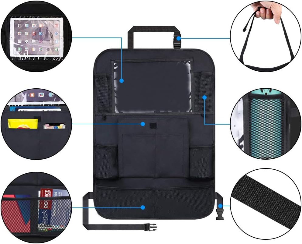 Thumbnail 3 de URAQT Protezione sedile auto bambini con organizer impermeabile (2 pezzi) + supporto iPad
