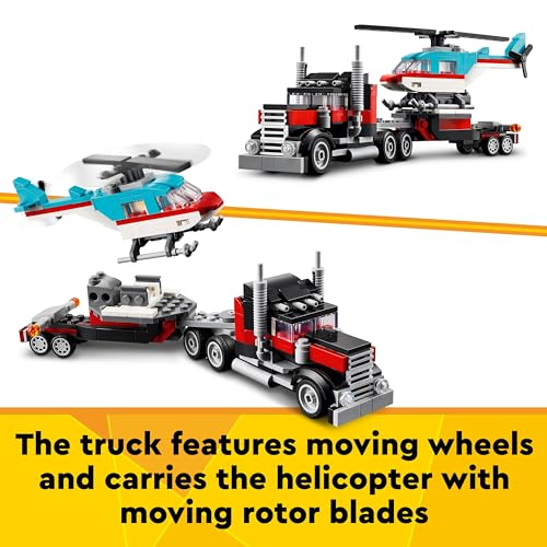 Thumbnail 2 de LEGO Creator 3in1 Flatbed Truck with Helicopter (31146)