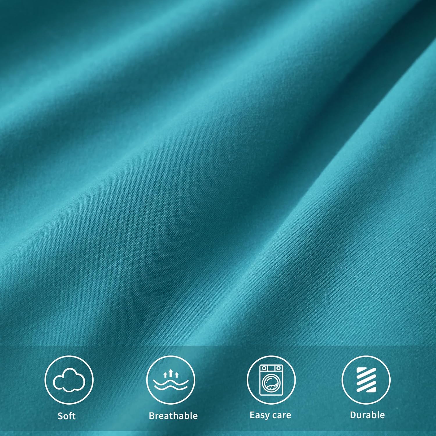 Thumbnail 3 de Tifschlaf Tifschlaf Pillow Cases 2 Pack (Teal) – Brushed Microfibre Standard/Queen Pillow Covers with Envelope Closure, 50x75 cm