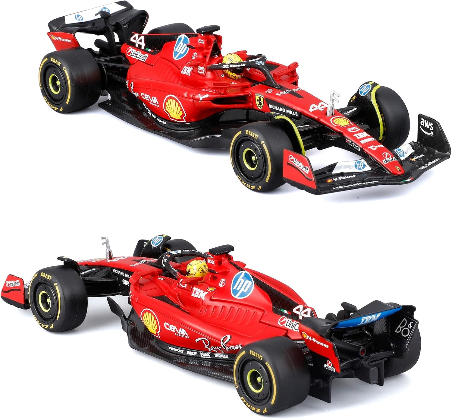 Thumbnail 3 de Bburago Ferrari SF-23 Test Fiorano Lewis Hamilton 1:43 – Esclusivo die-cast con teca e basetta