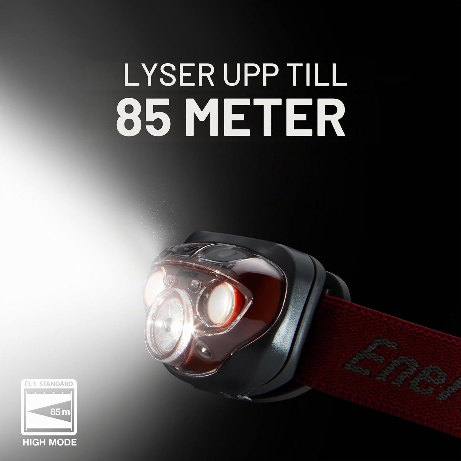 Detalle de Energizer Vision HD+ pannlampa, 315 lumen, roströd med IPX4