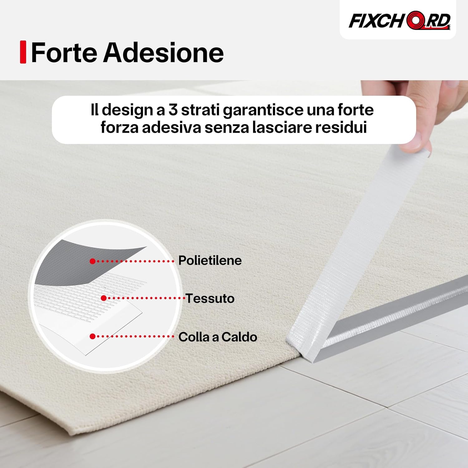 Thumbnail 2 de FIXCHORD nastro adesivo in tessuto 25 mm × 50 m (impermeabile, argento) per riparare e sigillare