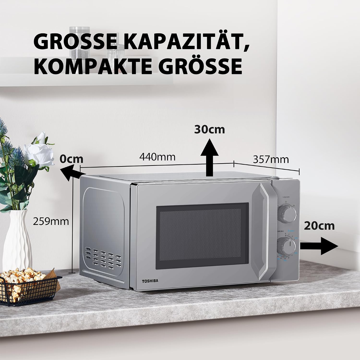 Thumbnail 5 de Toshiba Solo-Mikrowelle 20L MW2-MM20PF SL 800W