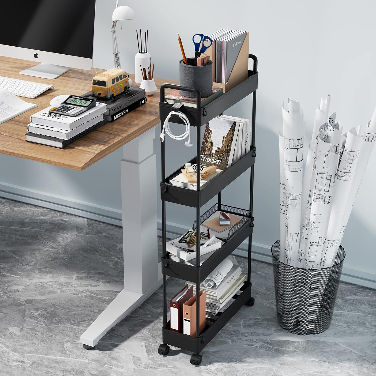 Thumbnail 4 de SOLEJAZZ 4-Tier Slim Storage Trolley