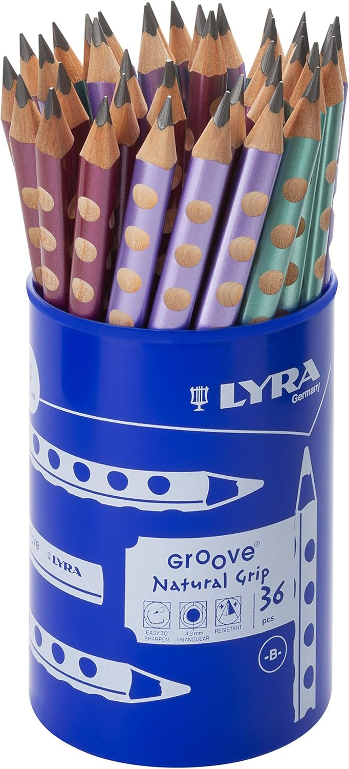 Thumbnail 2 de Lyra Groove Jumbo Graphitstift, Rosa lackiert (RD36) – Dreiflächig, Griffmulden, links/rechts geeignet