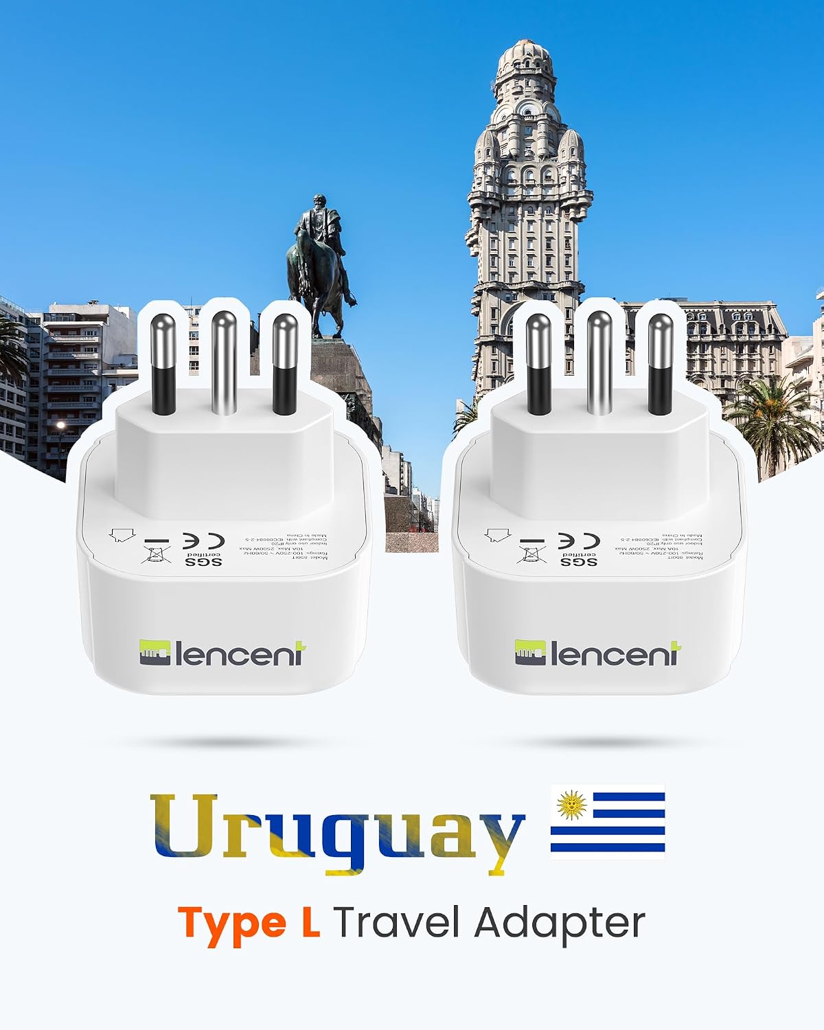 Thumbnail 4 de LENCENT 2x Adaptateur Italie 2→3 🔌