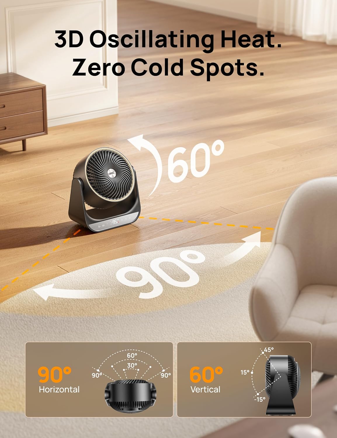 Detalle 2 de DREO Whole Room Heater 714 1500W 🌡