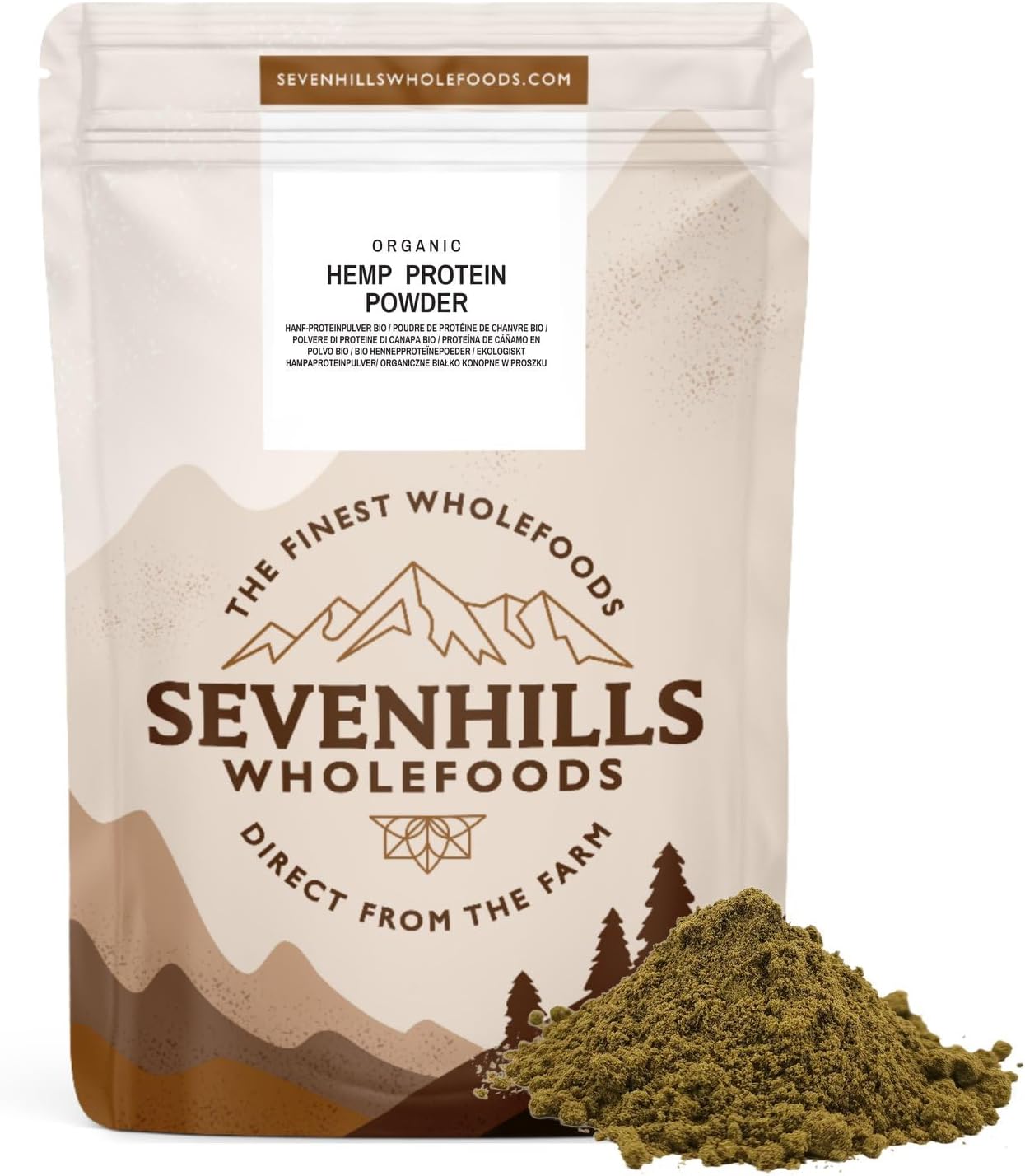 Detalle de Sevenhills Wholefoods Polvere di Proteine di Canapa Cruda Bio 1kg