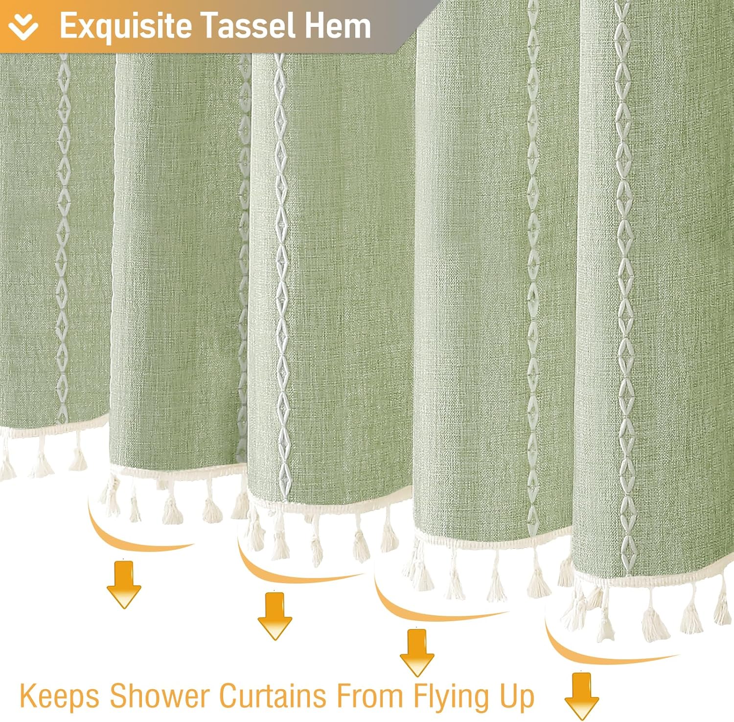 Detalle 2 de BTTN Sage Green Shower Curtain 72x72