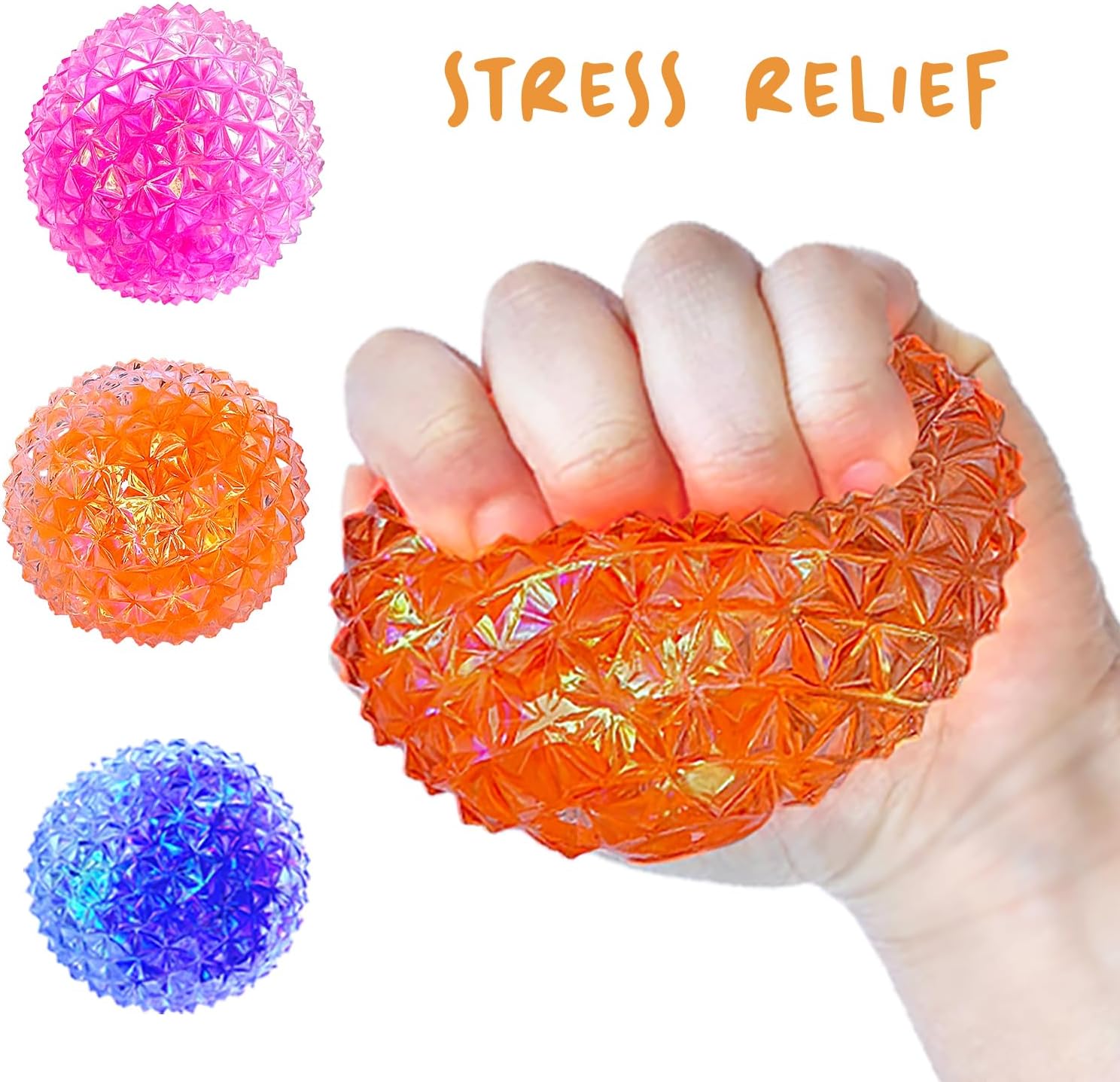 Detalle de Kiedle Premium Diamond Stress Ball, Odor-Free Slow-Rise Sensory Toy