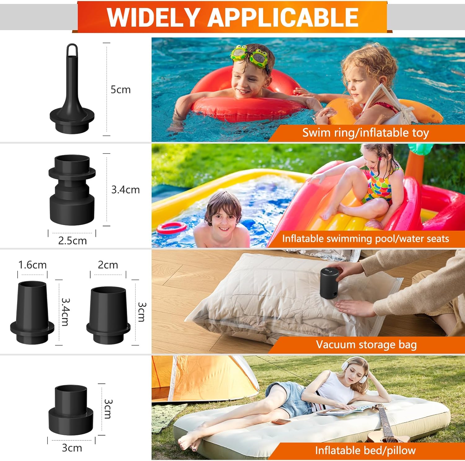 Detalle de ytorgr Portable Electric Mini Air Pump for inflatables (rechargeable, Type-C)