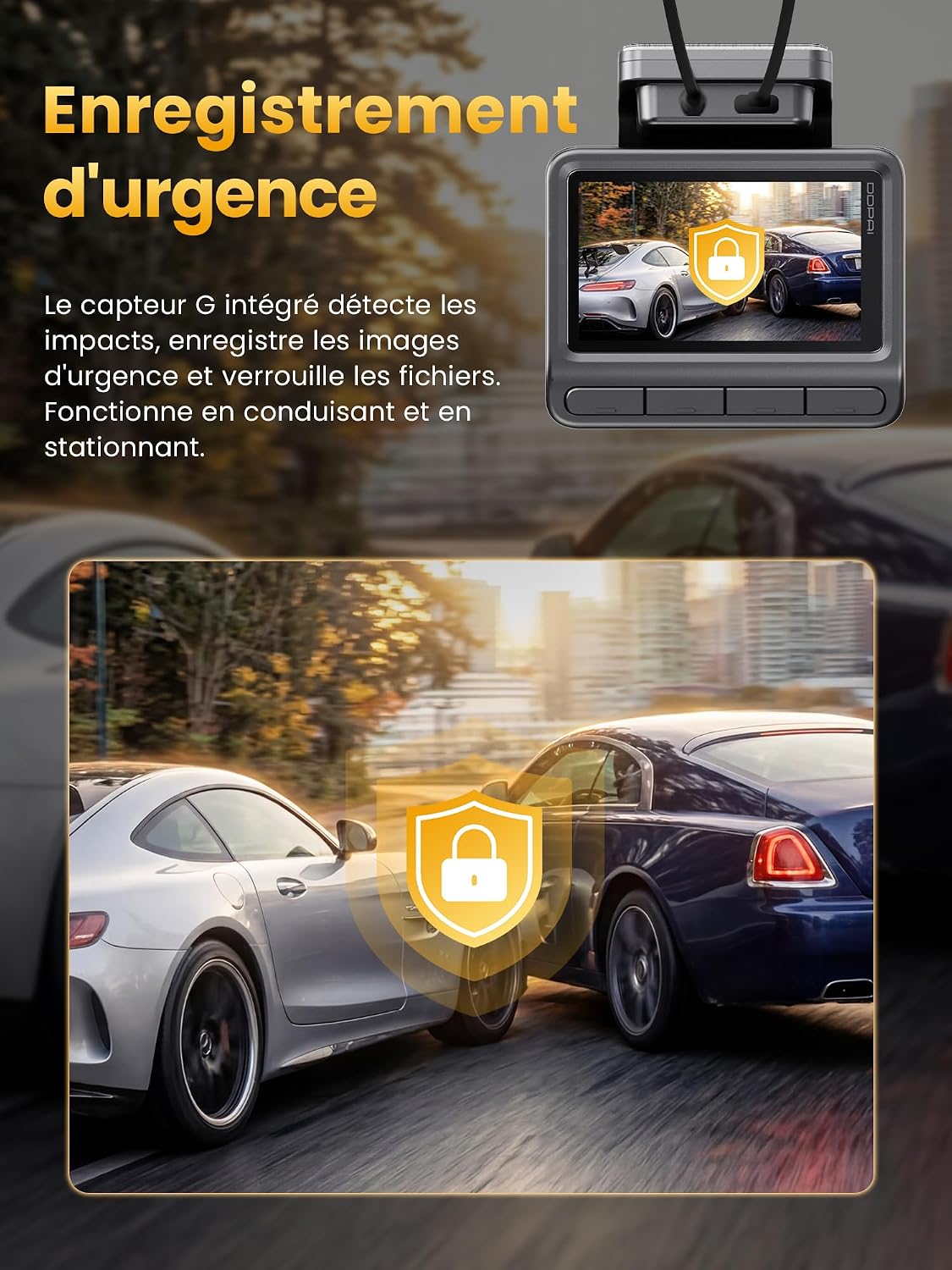 Thumbnail 2 de DDPAI Z50 Pro Dashcam Voiture Avant Arrière : 4K + 1080p, WiFi 6 et Vision Nocturne IA
