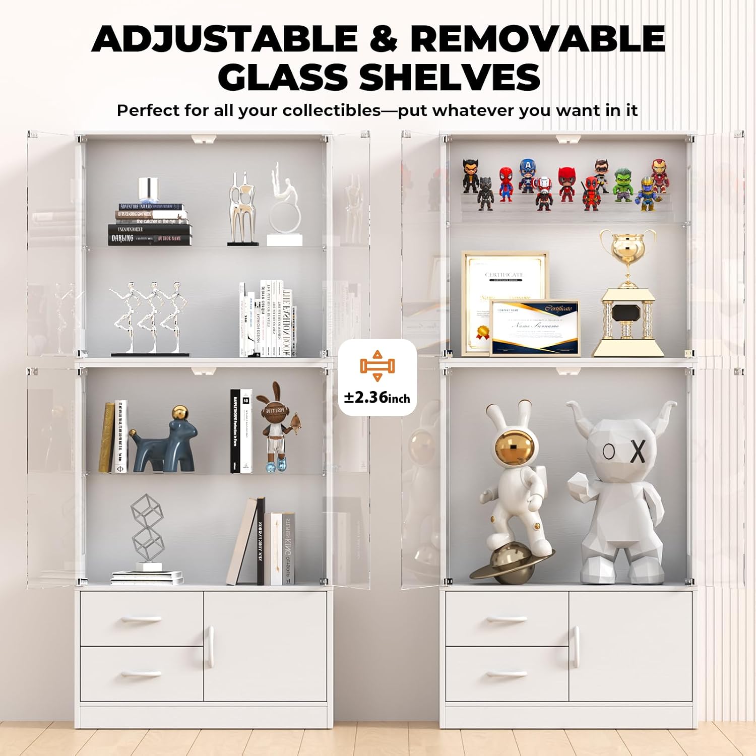 Detalle 2 de VersionTECH Glass Display Cabinet with Tempered Glass