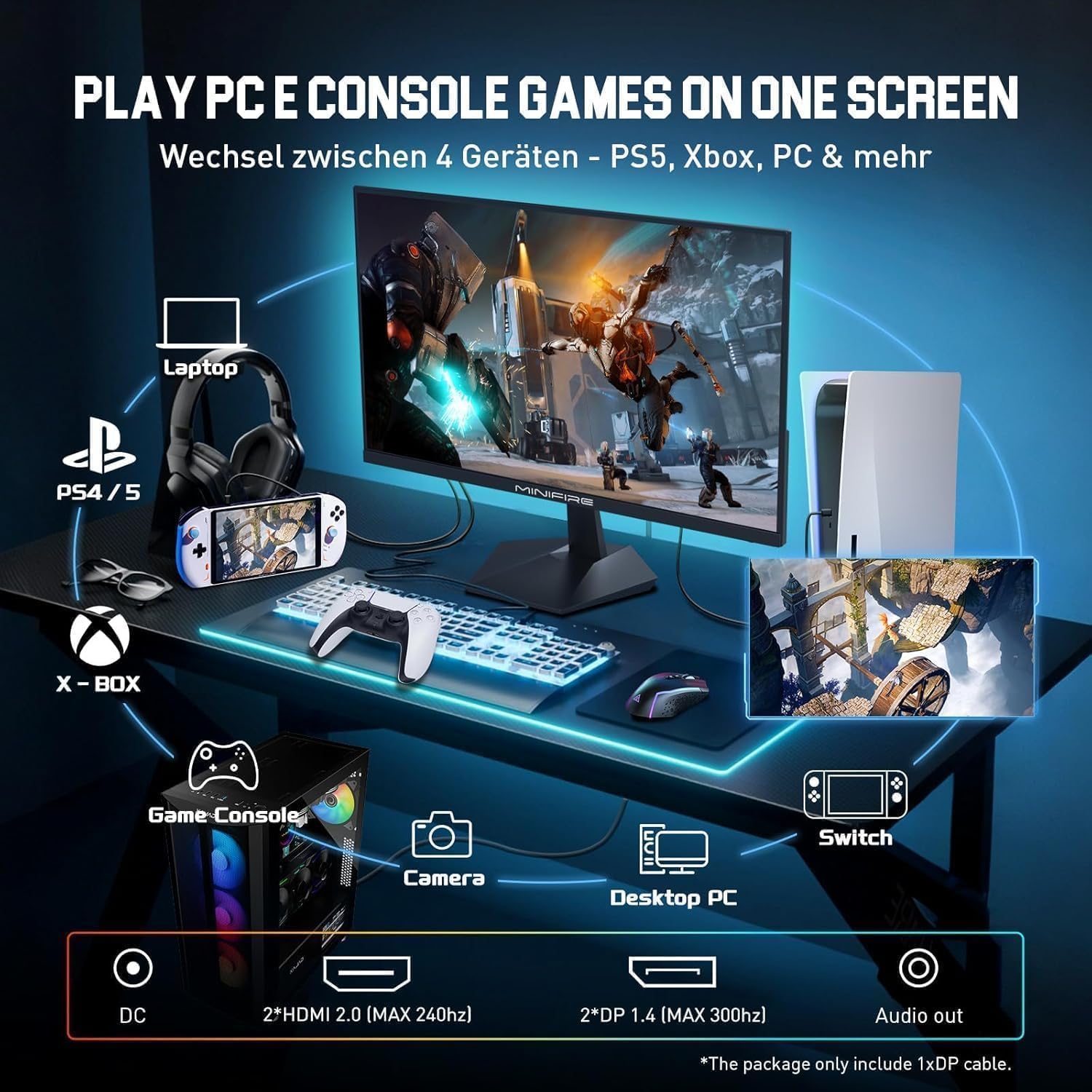 Thumbnail 6 de Minifire Gaming Monitor MFG25X1 PRO (24,5 Zoll, FHD, IPS, 240/300 Hz, 1 ms, FreeSync, HDR Ready)