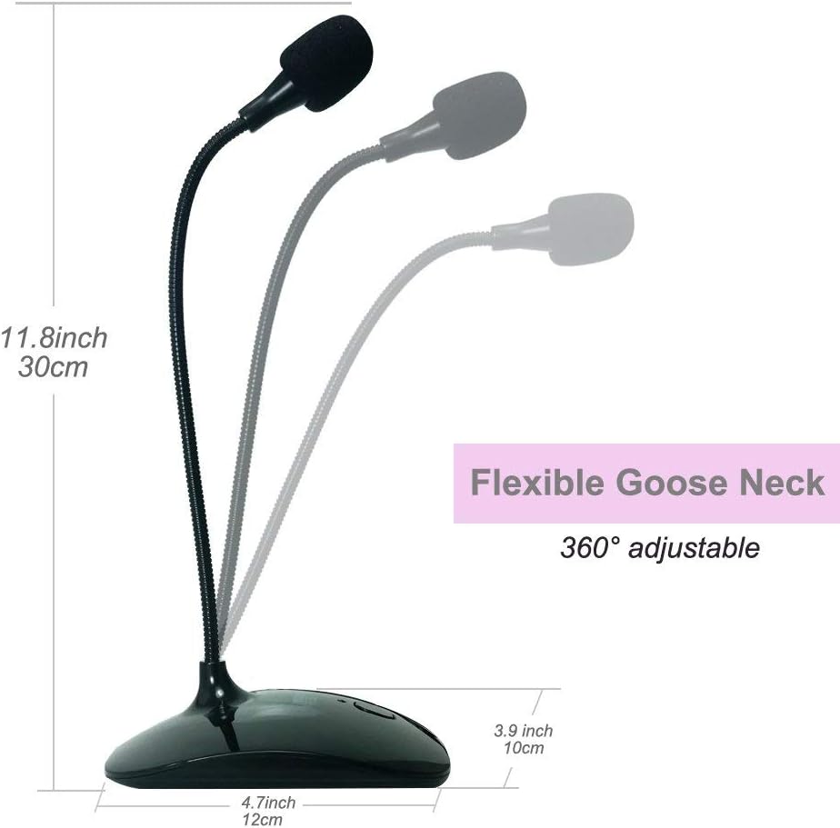 Thumbnail 1 de TKGOU USB PC Microphone – Plug & Play Stereo USB Mic with Mute Button (1.5m) for PC, Mac, PS4