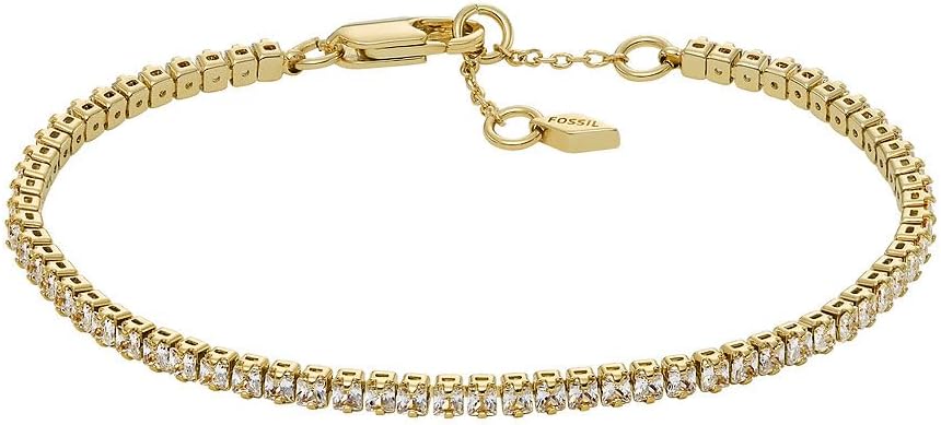 Detalle de Fossil Damenarmband Heritage Messing Kettenarmband – Goldfarben, 16,5 cm + 2,5 cm