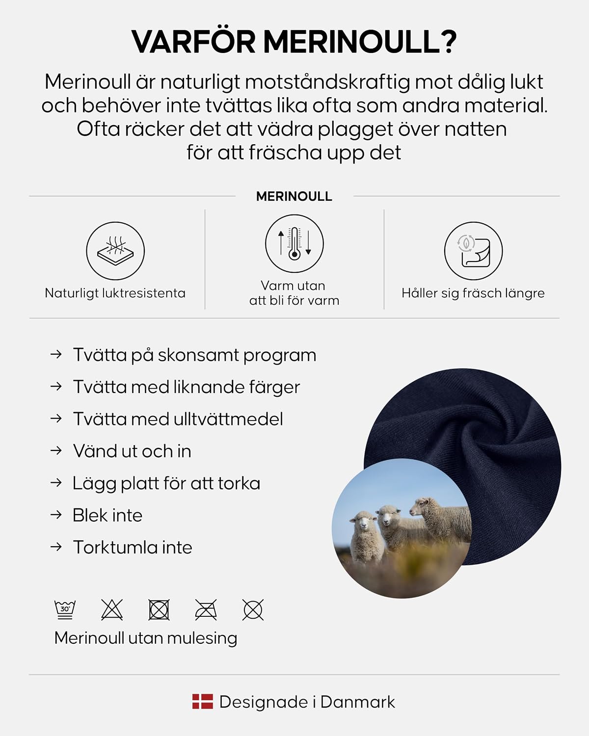 Thumbnail 4 de DANISH ENDURANCE T-shirt i 100 % merinoull för herr, avslappnad passform