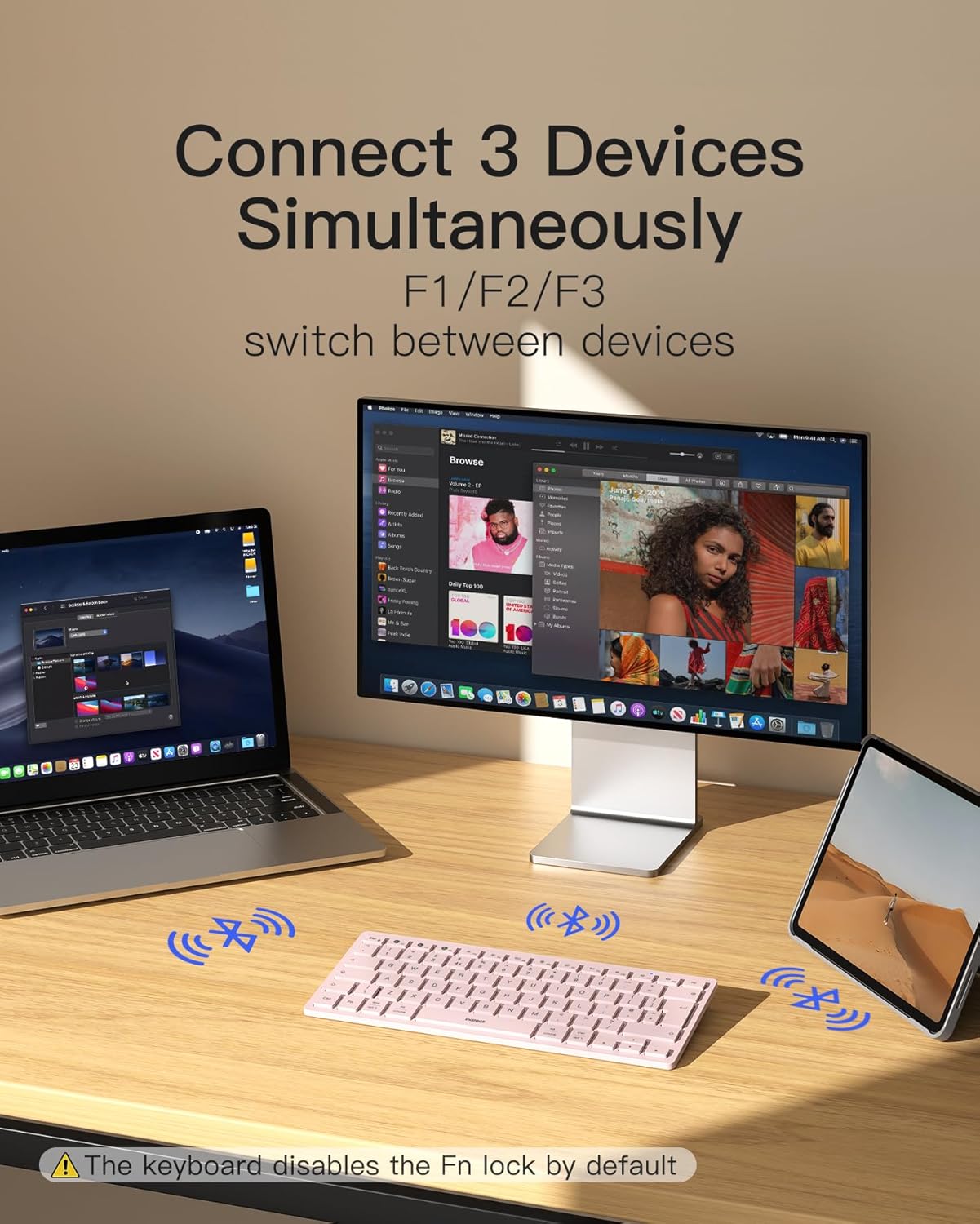 Detalle de Inateck 3 Multi-Device Bluetooth keyboard