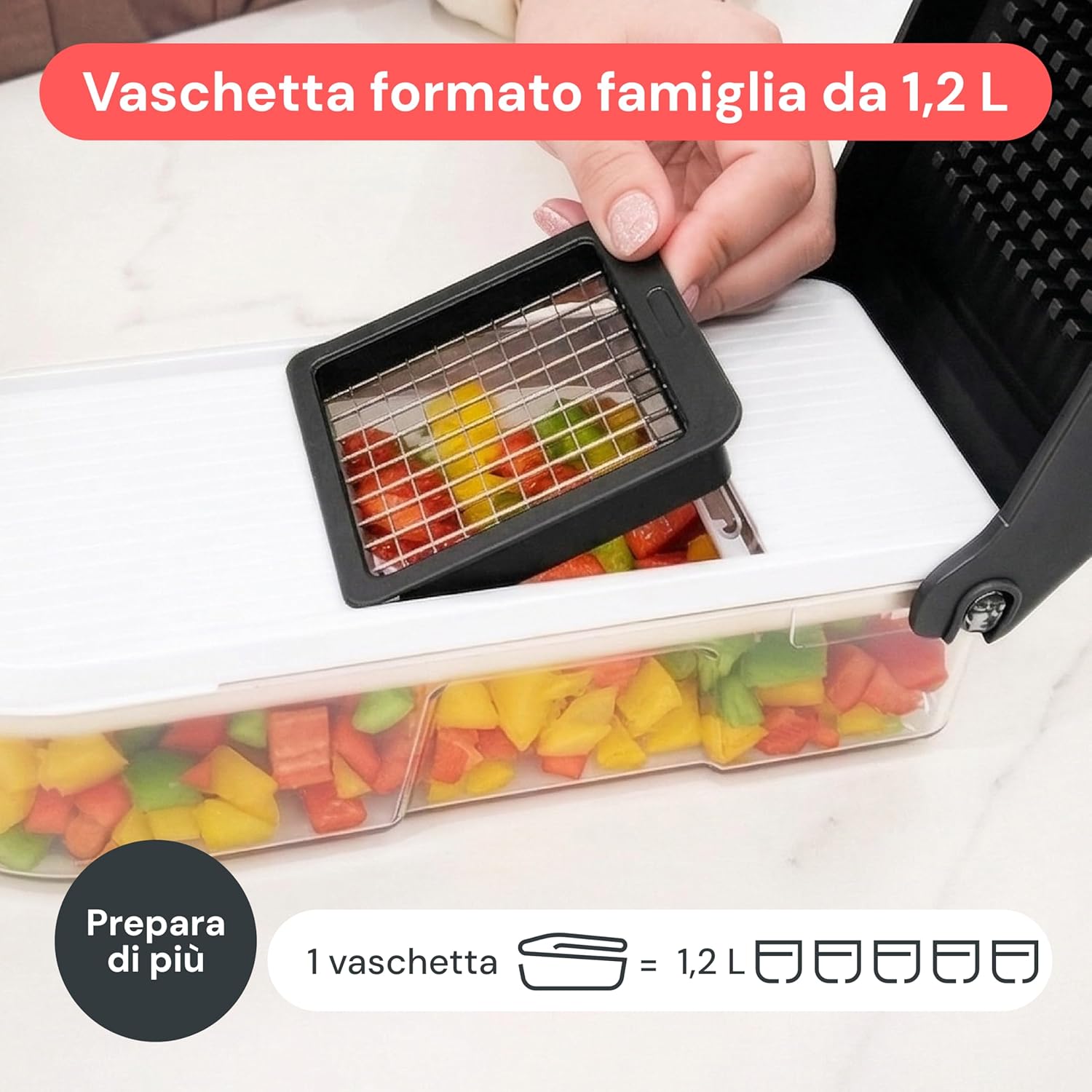 Thumbnail 5 de Fullstar Taglia Verdure e Mandolina 6-in-1 compatto bianco: affetta, julienne e grattugia
