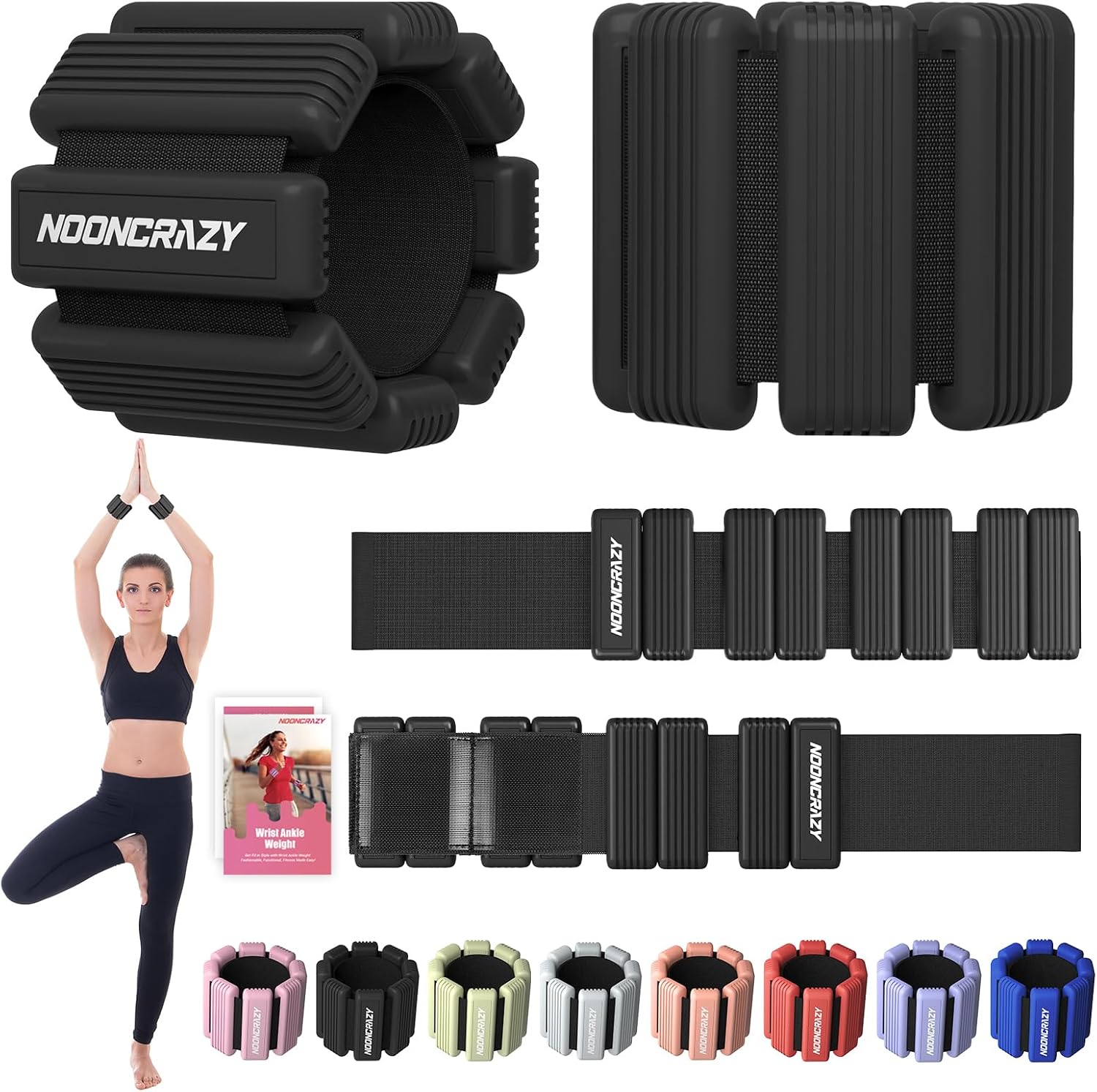 Detalle de nooncrazy weight-001 Adjustable Wrist and Ankle Weights, 2 lb Pair