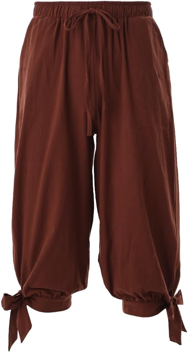 Detalle de COSDREAMER Pirate Pants: Calf Banded Renaissance & Viking Costume Trousers for Men