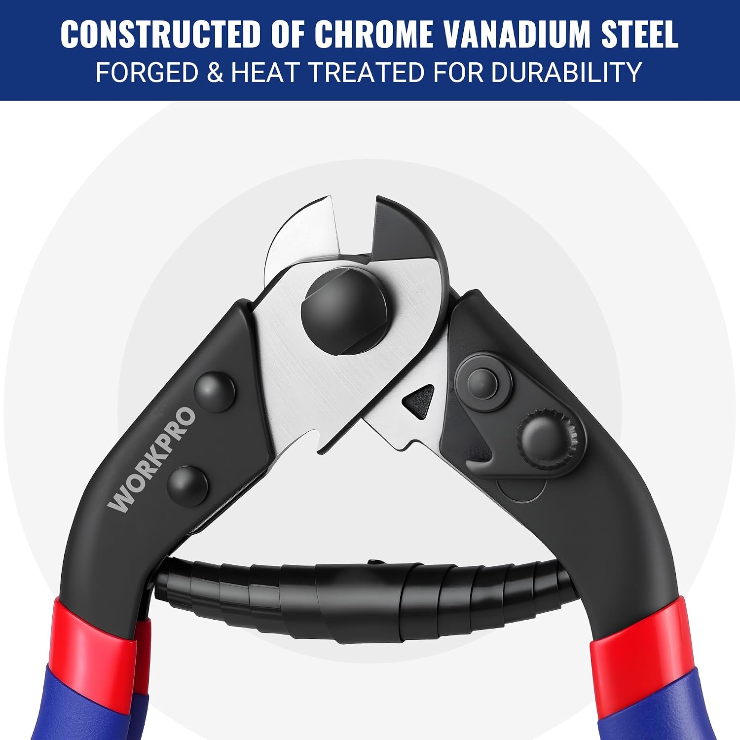 Detalle de WORKPRO W015066AE draadsnijder 190 mm van chroom-vanadiumstaal