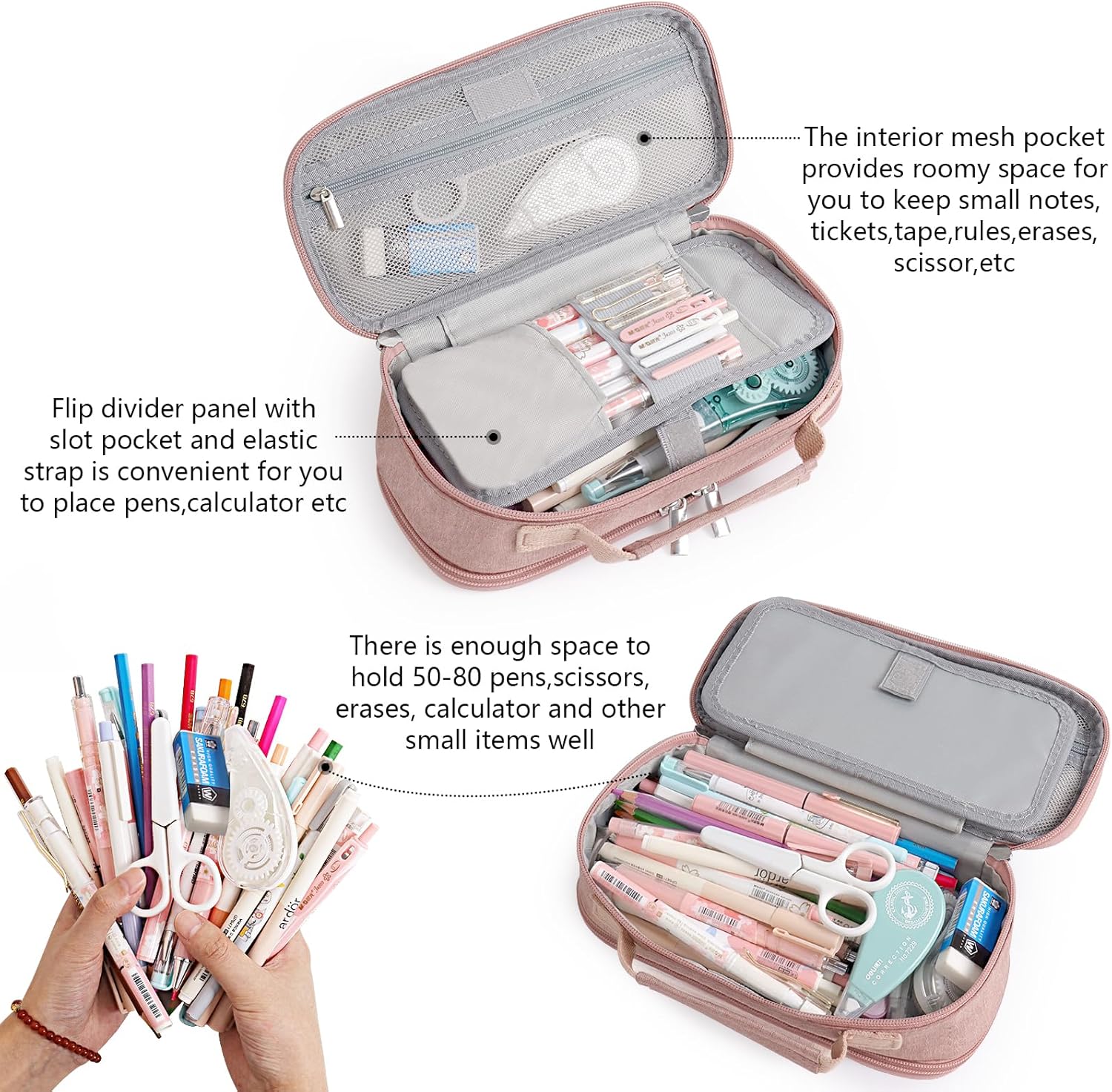 Thumbnail 1 de MOKANI Large Pencil Case 1L — pink pouch ✏️