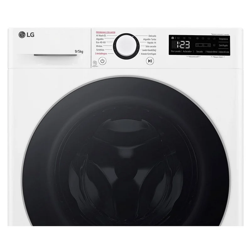 Detalle 1 de LG F2DR5S09A1W lavasecadora 9 kg💦