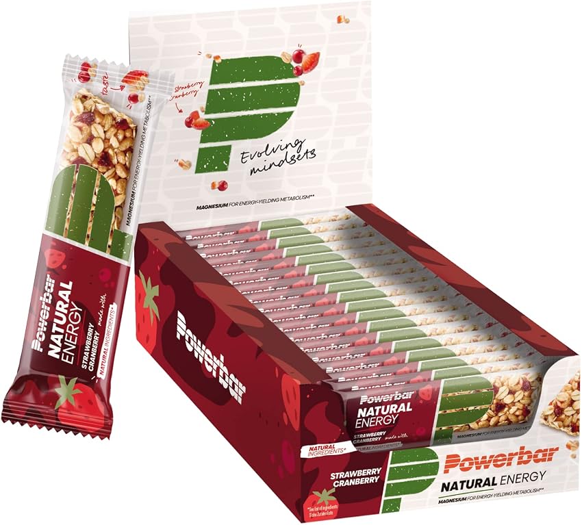 Detalle de Powerbar Natural Energy Cereal 🍓🫙 Strawberry & Cranberry 18x40g