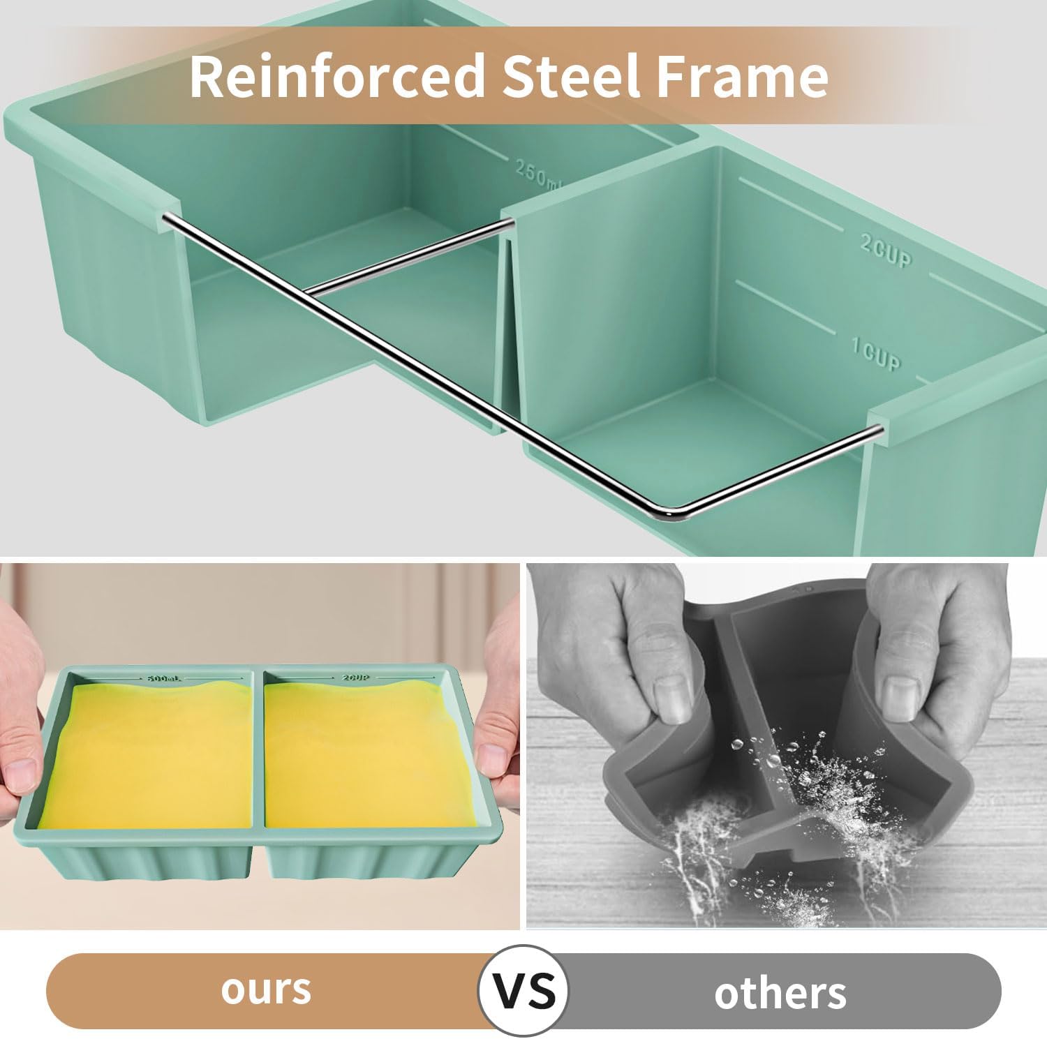 Thumbnail 4 de 2-Cup Silicone Freezer Tray with Lid ⚙