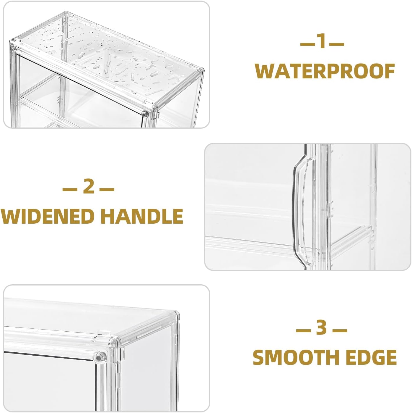 Detalle de 3-Tier Display Case for Collectibles Clear Box with 2 Movable Plates and Magnetic Door (Large, 1 Pack)