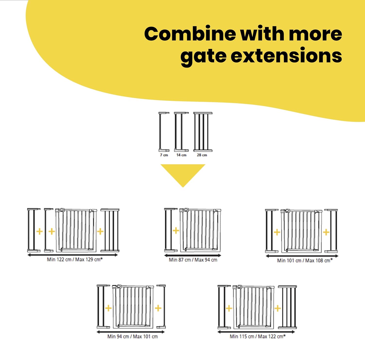 Detalle de Safety 1st Easy Close Metal 14cm Baby Safety Gate Extension (White) – No Drilling Required