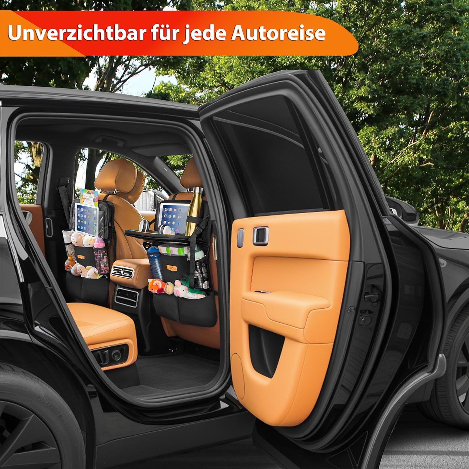 Thumbnail 5 de SURDOCA Auto Organizer Kinder mit Klapptisch – Rücksitz Organizer mit Touchscreen-Tabletfach