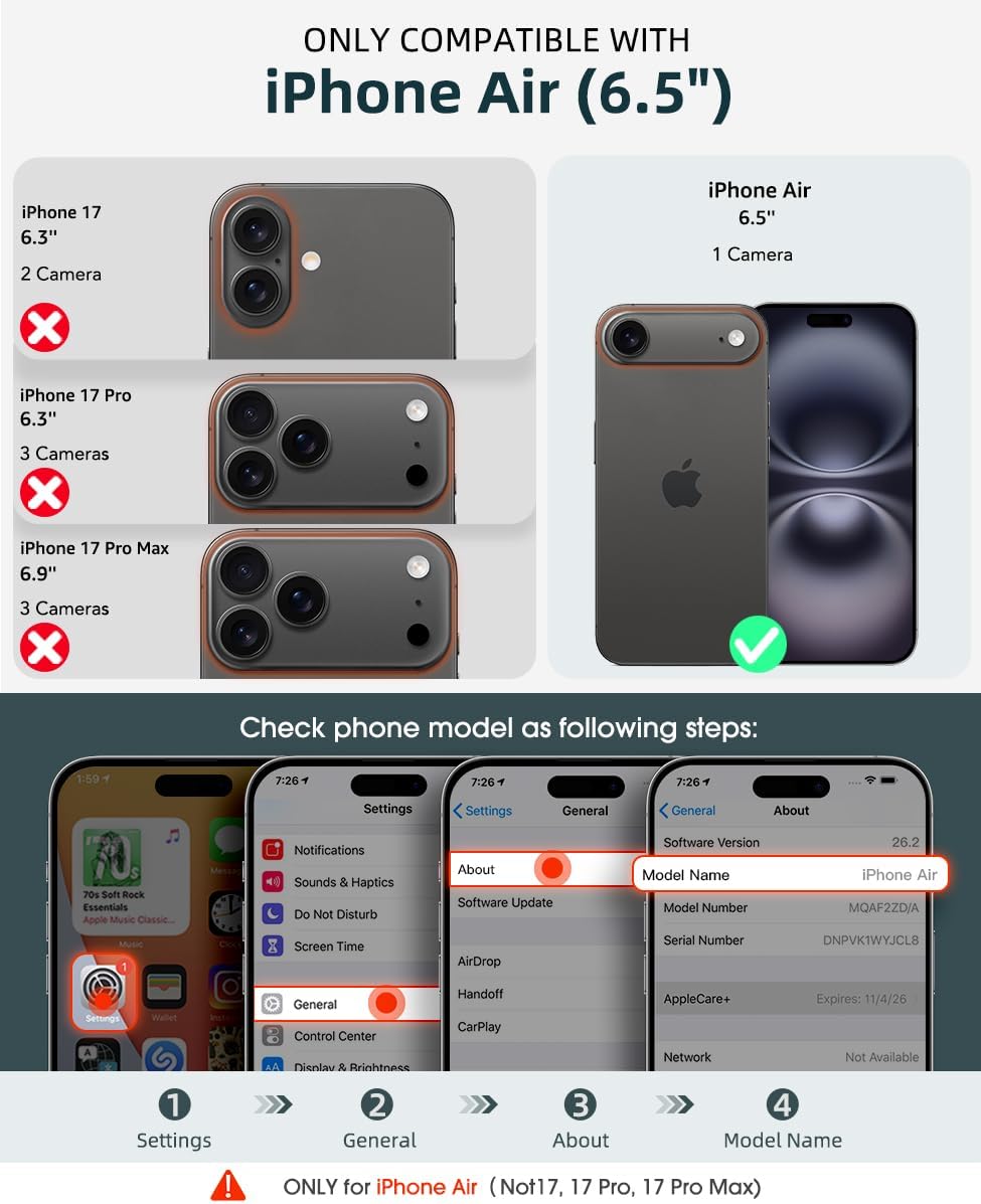 Thumbnail 1 de OCASE Hülle für iPhone Air – RFID-Schutz, Reißverschluss-Geldbörse mit Kartenfächern & abnehmbarem Lanyard/Handgelenkband