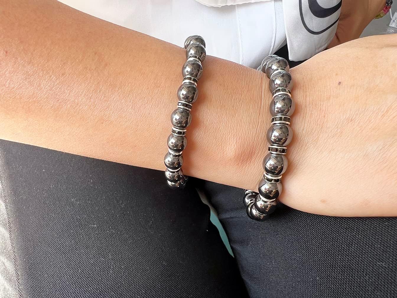 Thumbnail 5 de Apocalyptic-K Magnetic Hematite Bracelet, 6/8MM with Zirconia Rhinestones