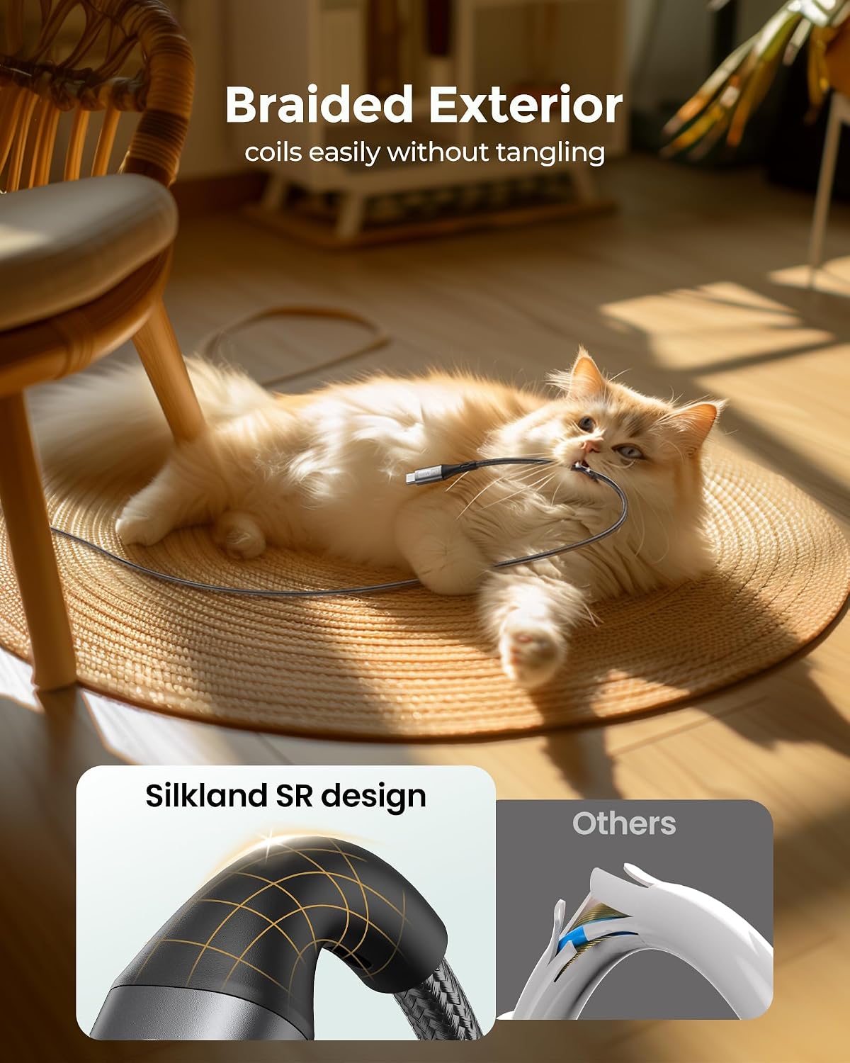 Detalle 2 de Silkland USB C auf USB C Kabel 60W 3er Pack