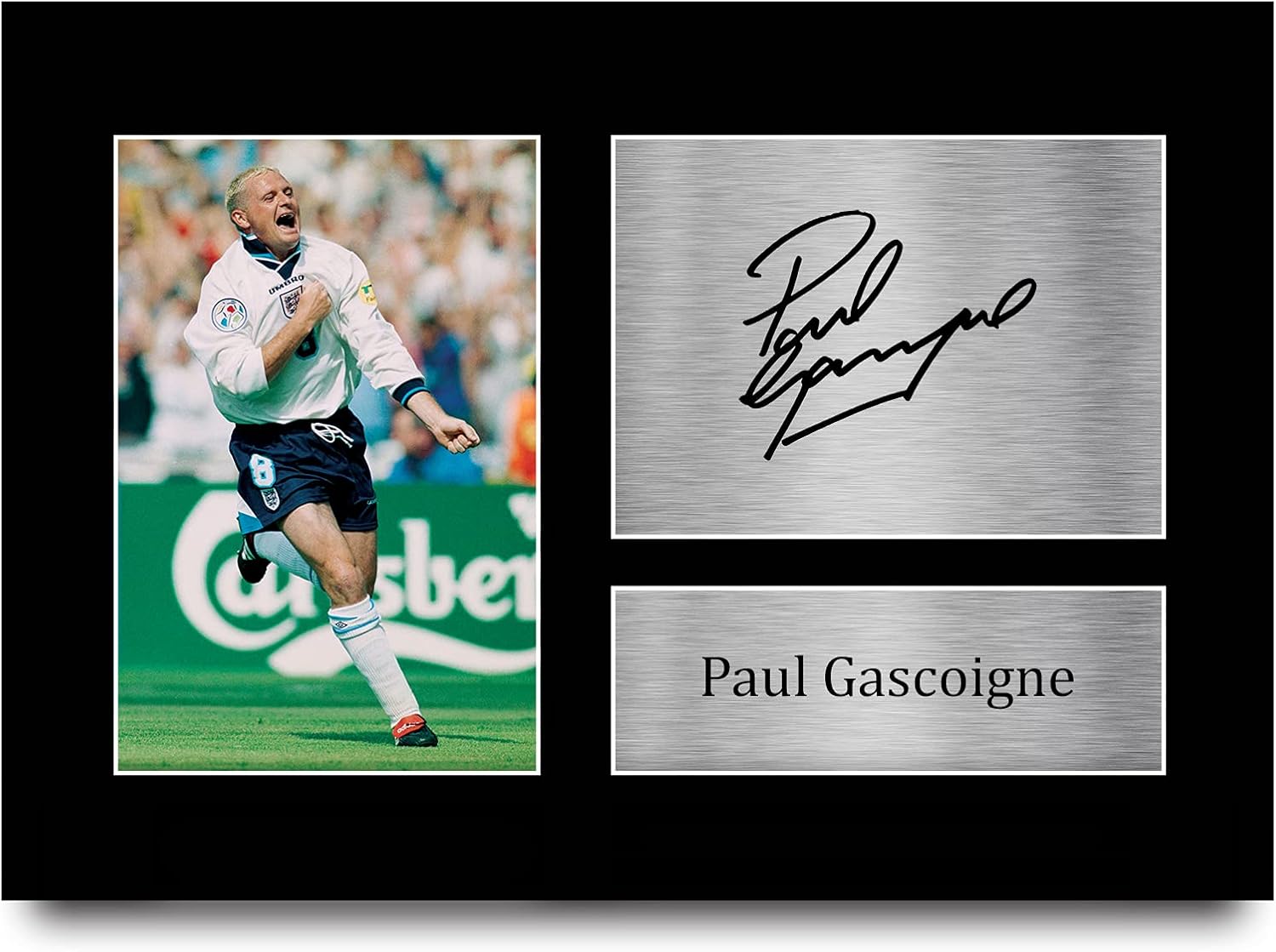 Thumbnail 4 de Paul Gascoigne England signed autograph picture, A4 portrait framed photo print (HWC Trading)