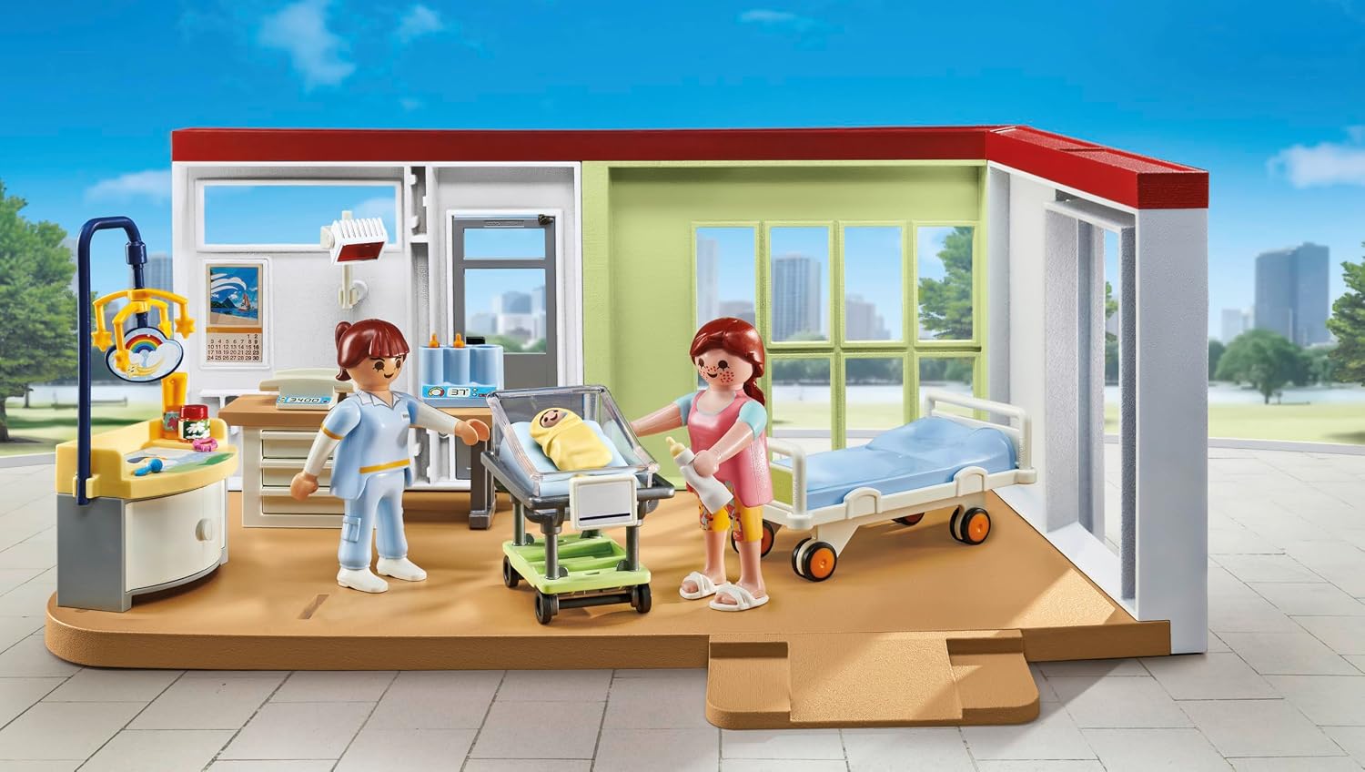 Detalle de PLAYMOBIL Action Heroes 71616 Kraamafdeling, 62-delige set van gerecyclede materialen