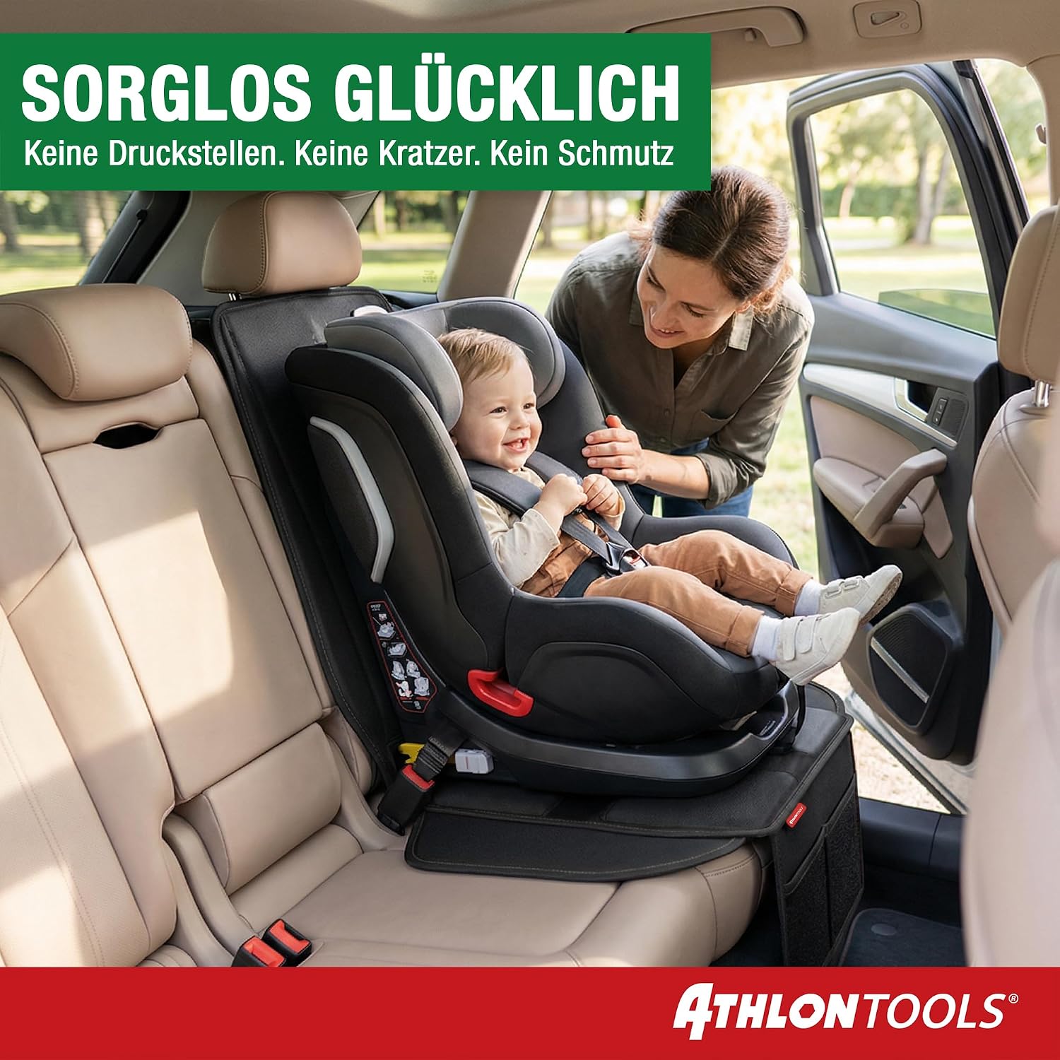 Thumbnail 6 de ATHLON TOOLS Kindersitzunterlage Auto mit Seitenschutz – ISOFIX-kompatibel, dick gepolstert