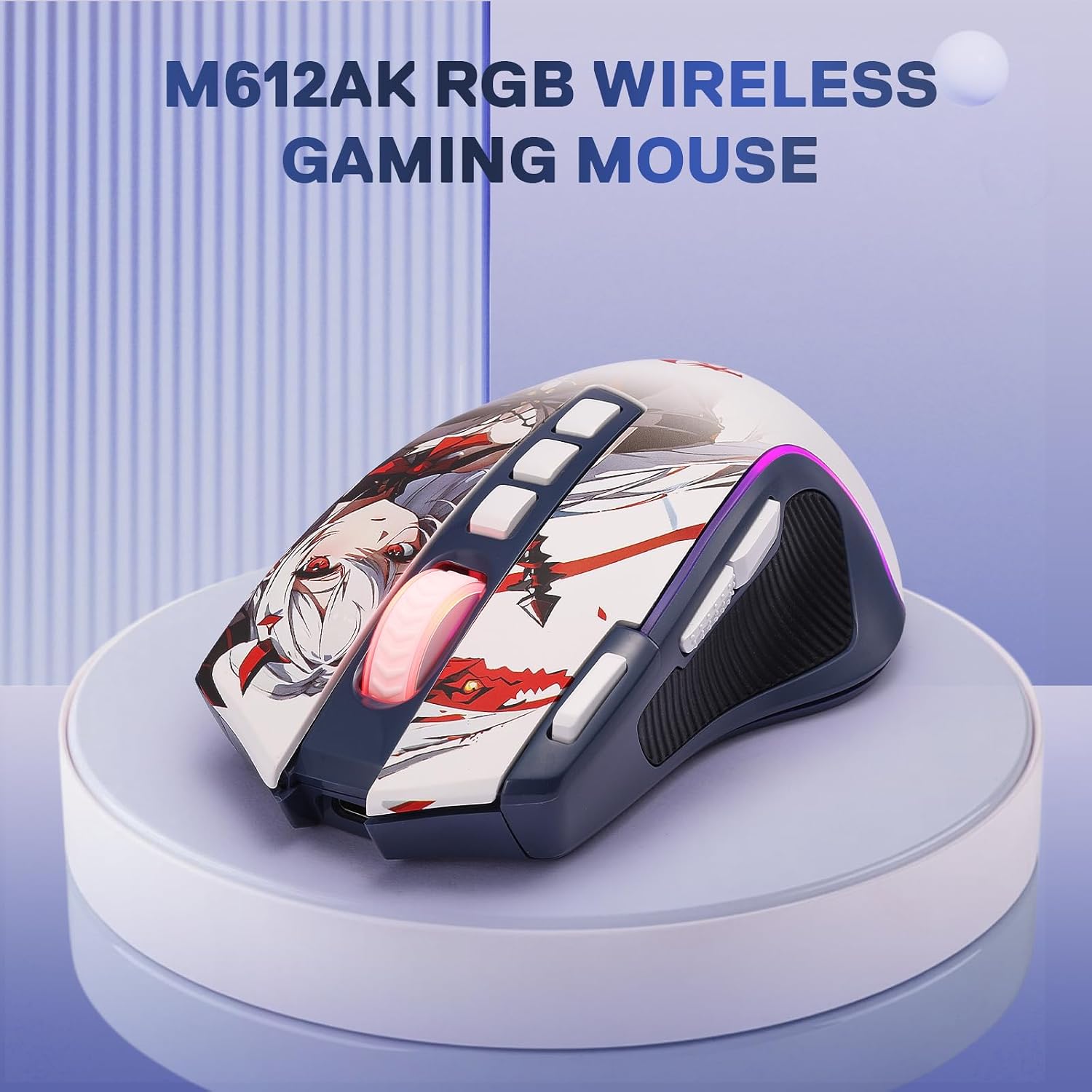 Thumbnail 6 de Redragon M612AK PRO RGB-Gaming-Maus (kabellos per BT & 2,4 GHz, 8000 DPI, 9 programmierbare Tasten)