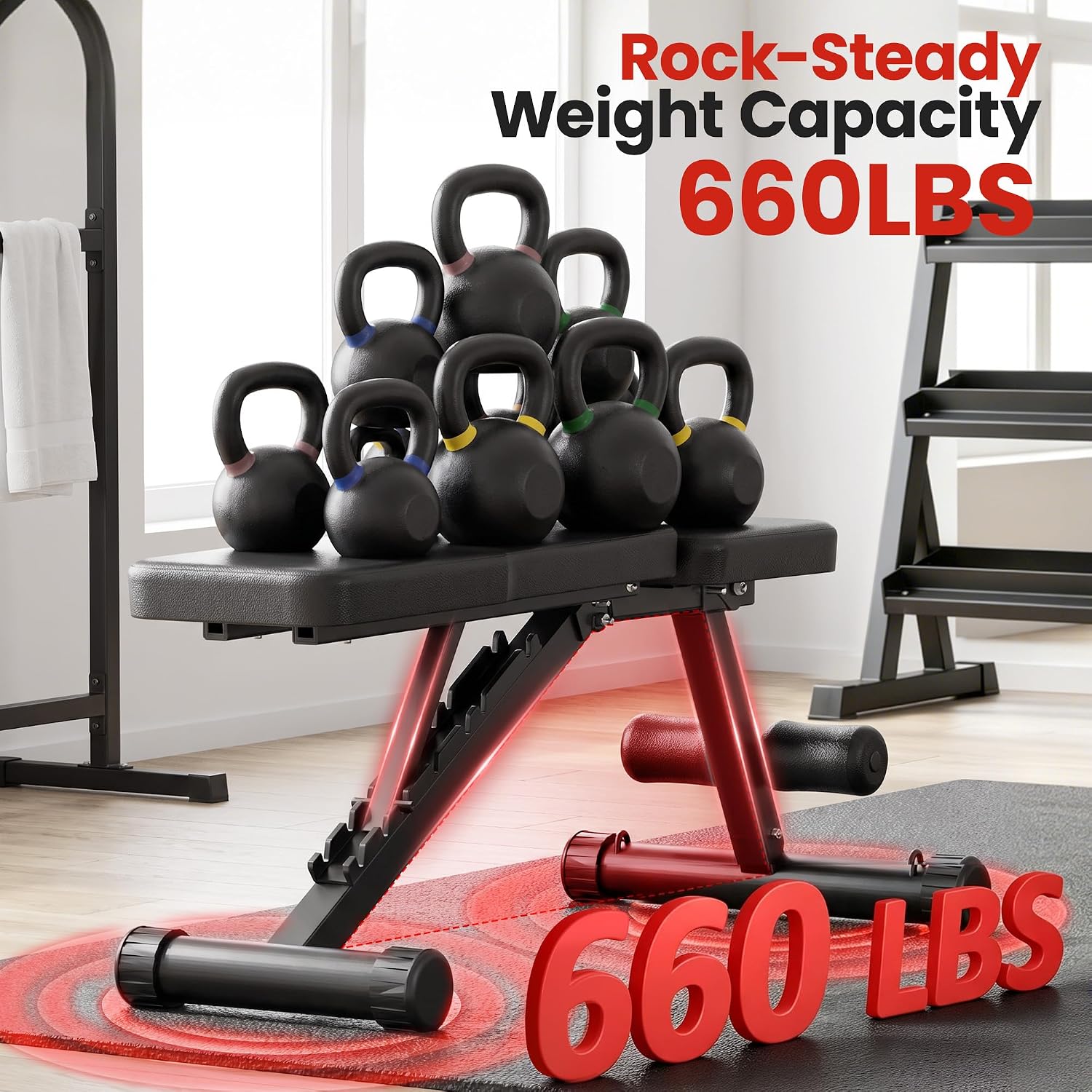 Detalle 2 de Steelite AZ6040VC-06 Adjustable Weight Bench, 720 lb Capacity, 8 Positions