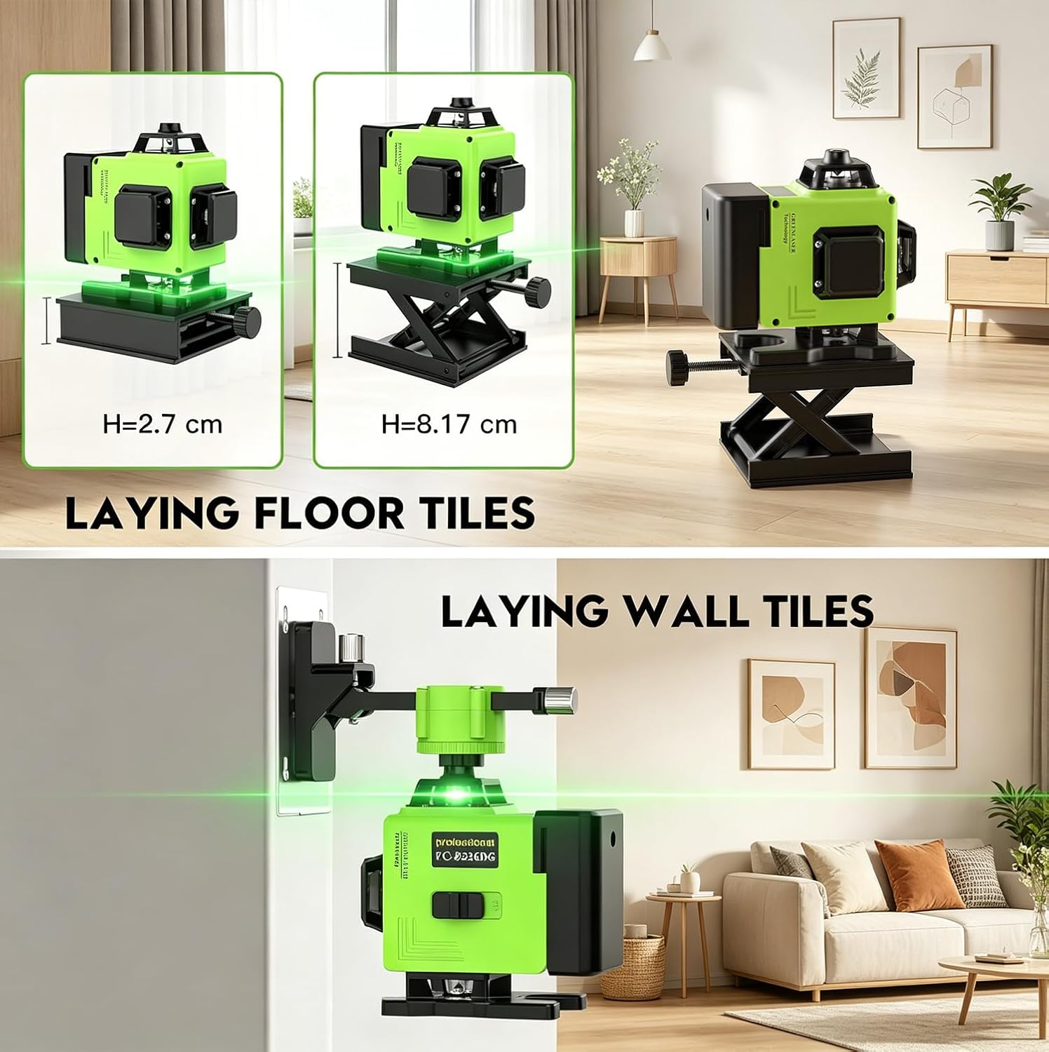 Thumbnail 1 de Livella Laser 4D Verde 360° Autolivellante con 16 linee e luminosità regolabile