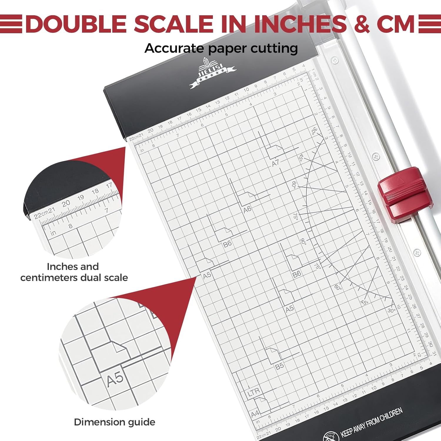Detalle 2 de JIELISI Rotary Paper Trimmer 12-inch cut