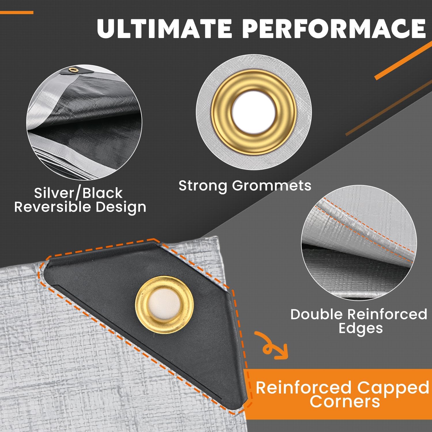 Thumbnail 2 de Keten Tarps Heavy Duty Waterproof 12x20 Feet (Extra Thick 16 Mil) — UV Blocking Outdoor Tarp with Reinforced Grommets