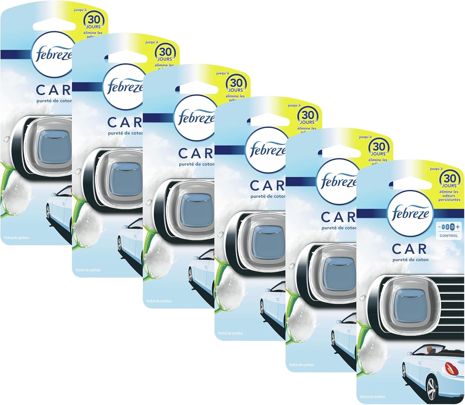 Thumbnail 1 de Febreze désodorisant voiture Purété de Coton (2 ml x6) – diffuseurs sans électricité