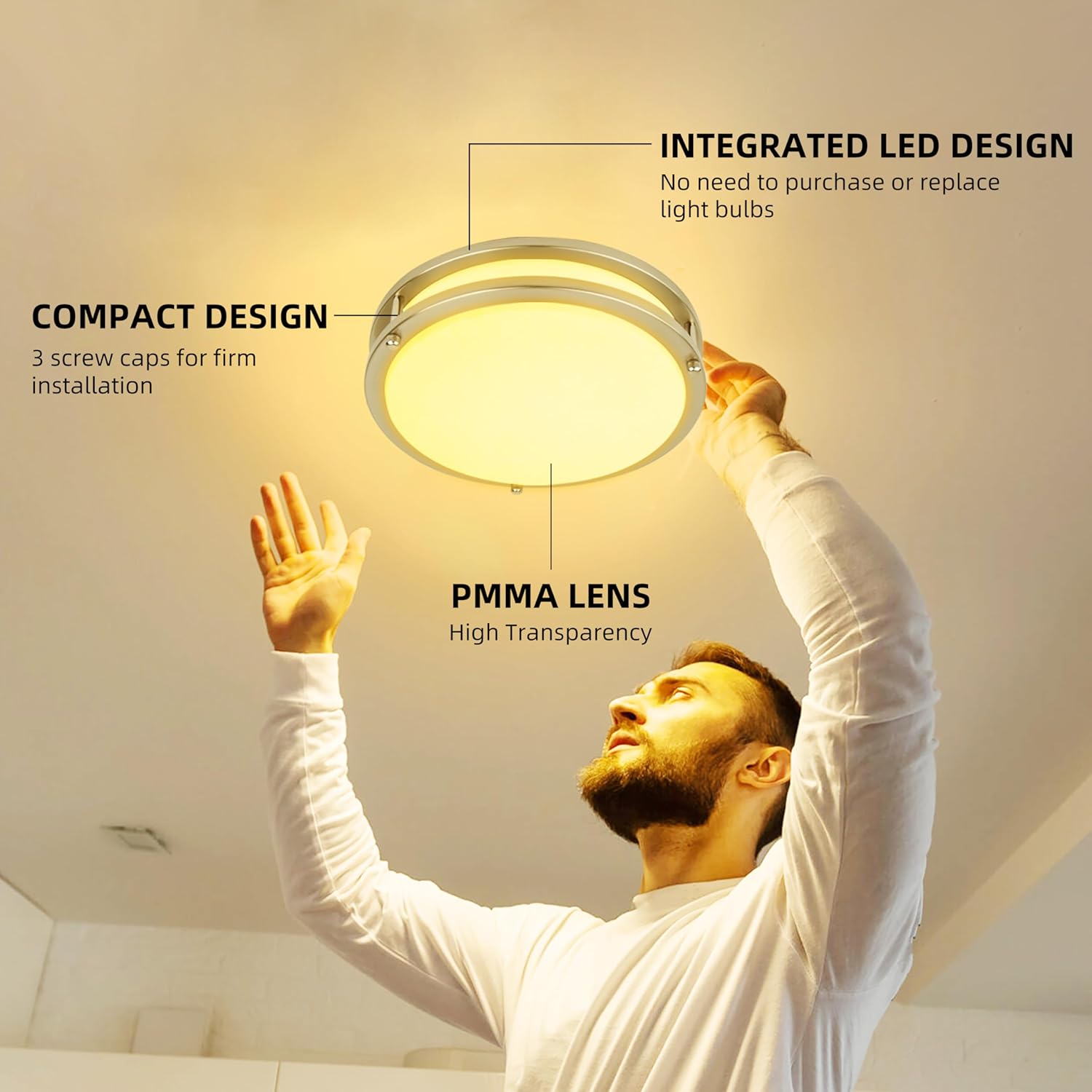 Thumbnail 4 de 13 inch Flush Mount LED Ceiling Light 1300 lm
